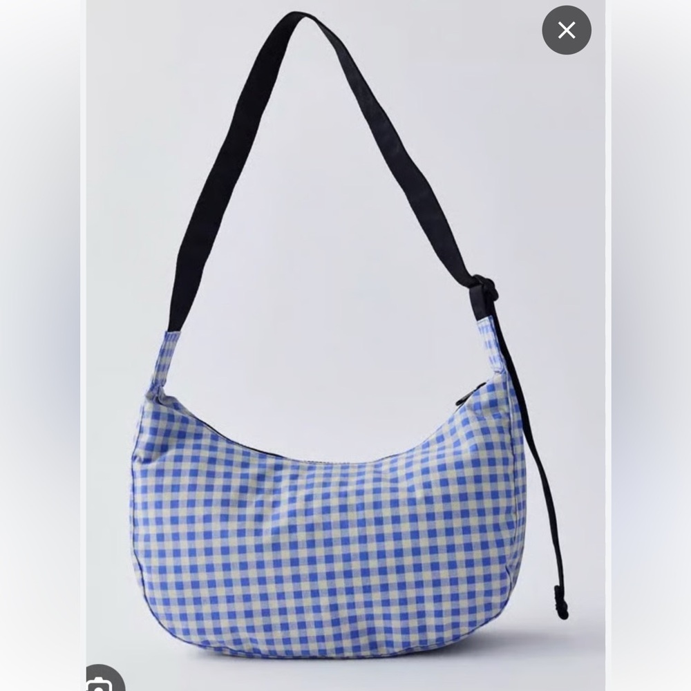 BAGGU *UO exclusive* Women's Blue and White Checkered Hobo Bag